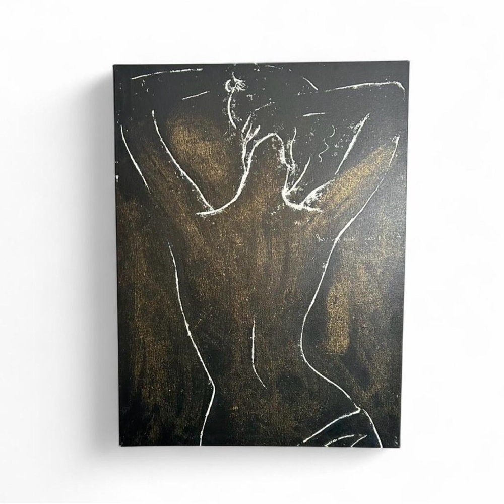Abstract Black and Gold Canvas Art